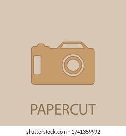 Icono de recorte de papel de cámara. Glifo simple, vector plano de iconos web para ui y ux, sitio web o aplicación móvil