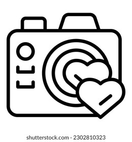 Camera party icon outline vector. Wedding event. Ceremony marriage