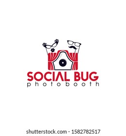 Camera with Party Mask for Logo Party. Vector Illustrations. Party Photography 