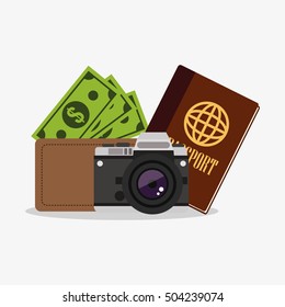 Camera and passport to travel design