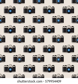 Camera pattern. Repeating pattern of retro cameras.