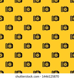 Camera pattern seamless vector repeat geometric yellow for any design