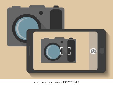 Camera phone taking photo of camera