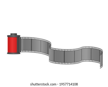Camera photo film container on a white background. Vector illustration.
