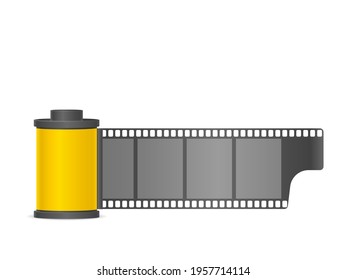 Camera photo film container on a white background. Vector illustration.