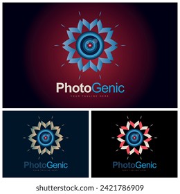 Camera photo genic studio logo design template for brand or company and other