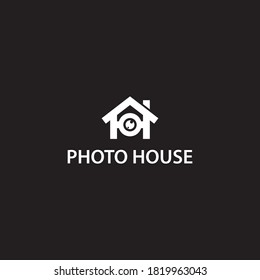 Camera photo house icon vector logo design