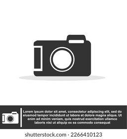 Camera photo icon in black colour