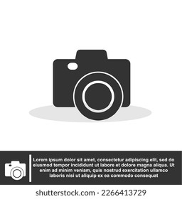 Camera photo icon in black colour