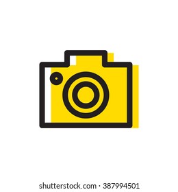 Camera. Photo camera icon flat vector on white background