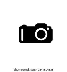 Camera, photo, icon. Summer vector icon Black Thin flat Symbol of Tourism for Web and App development Isolated on White Background. Vector