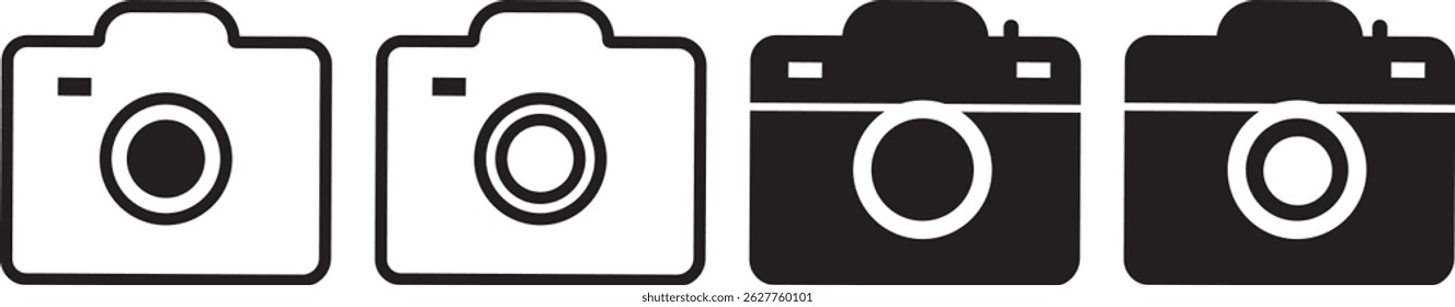 camera photo icon symbol.Camera Prohibited Zone Vector symbol,photo camera in flat style symbol.Editable wedding photography vector icon.
