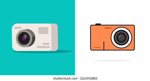 Icono de fotografía de cámara vector o cámara de acción símbolo de diseño de línea plana digital diseño moderno aislado de fondo blanco