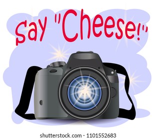 CAMERA with photo icon, vector photography, digital photo camera with image symbol, photographer equipment