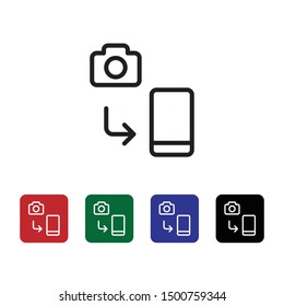 Camera, photo, import icon - Vector diferent color. Photo concept Vector diferent color illustration.