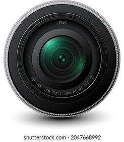 Camera photo lens 3D icon, realistic technology symbol design.