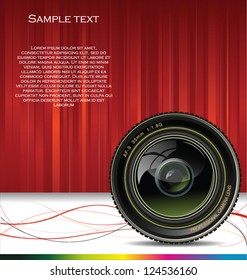 Camera photo lens background vector illustration