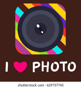 Camera photo lens equipment photography technology professional focus optical on white background. Vector illustration photograph glass optic focal studio photo lens. Film aperture zoom shutter