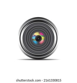 Camera photo lens isolated on white background.vector