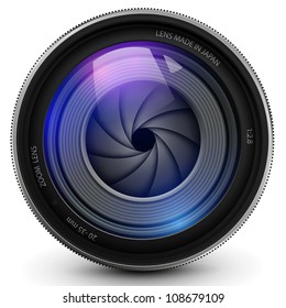 camera photo lens with shutter.