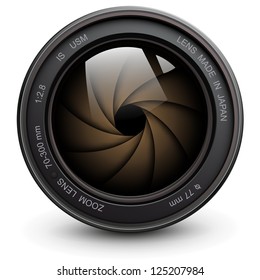 camera photo lens with shutter.