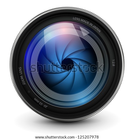 camera photo lens with shutter.