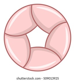 Camera photo lens with shutter icon. Cartoon illustration of shutter vector icon for web design