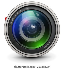 Camera photo lens, vector.