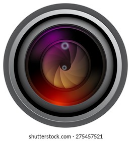 Camera photo lens, vector.