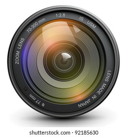 Camera photo lens, vector.