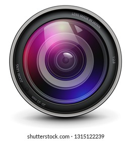 Camera photo lens, vector illustration.