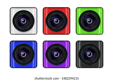 Camera photo lens, vector illustration