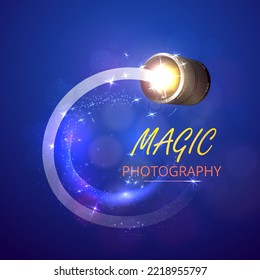 Camera photo lens, vector illustration