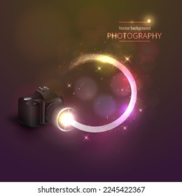 Lente fotográfica de cámara, ilustración vectorial