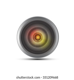 Camera photo lens, vector illustration.