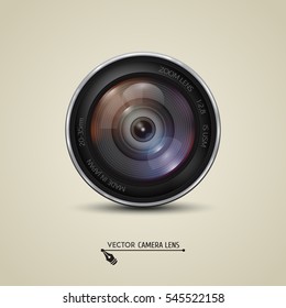 Camera photo lens. Vector illustration.