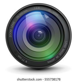Camera photo lens, vector illustration