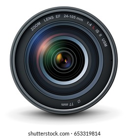 Camera photo lens, vector illustration