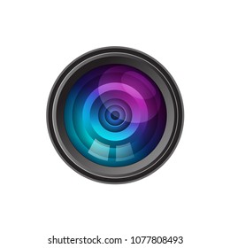 Camera photo lens, vector. Isolate on white background.