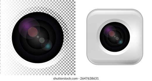 camera photo lens. Vector transparent object 10 eps.