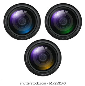 Camera photo lenses, vector illustration