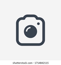 Camera photo line vector icon. Image lens vector symbol. Digital photographic icons set for web design. Modern flat picture creation icon for app design. Device technology minimal flat linear icons