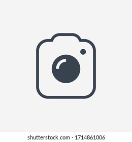 Camera photo line vector icon. Image lens vector symbol. Digital photographic icons set for web design. Modern flat picture creation icon for app design. Device technology minimal flat linear icons