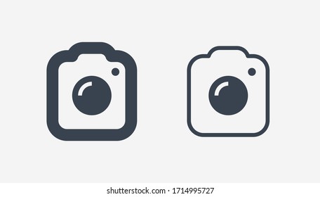 Icono vectorial de línea fotográfica de cámara. Símbolo vectorial de lente de imagen. Iconos fotográficos digitales para el diseño web. Icono moderno de creación de imágenes planas para el diseño de aplicaciones. Iconos lineales planos mínimos de la tecnología de dispositivos