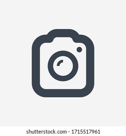 Camera photo line vector icon. Image lens vector symbol. Digital photographic icons set for web design. Modern flat picture creation icon for app design. Device technology minimal flat linear icons