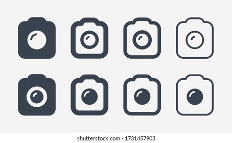 Icono vectorial de la línea fotográfica de la cámara. Símbolo vectorial de lente de imagen. Iconos fotográficos digitales para el diseño web. Icono moderno de creación de imágenes planas para el diseño de aplicaciones. Tecnología de dispositivo iconos lineales planos mínimos