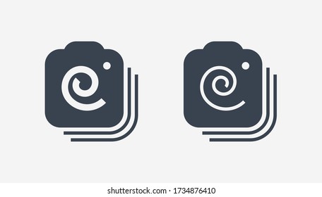 Camera photo line vector icon. Image lens vector symbol. Digital photographic icons set for web design. Modern flat picture creation icon for app design. Device technology minimal flat linear icons