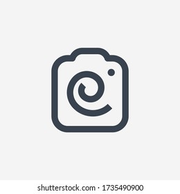 Camera photo line vector icon. Image lens vector symbol. Digital photographic icons set for web design. Modern flat picture creation icon for app design. Device technology minimal flat linear icons