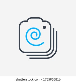 Camera photo line vector icon. Image lens vector symbol. Digital photographic icons set for web design. Modern flat picture creation icon for app design. Device technology minimal flat linear icons