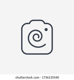 Camera photo line vector icon. Image lens vector symbol. Digital photographic icons set for web design. Modern flat picture creation icon for app design. Device technology minimal flat linear icons
